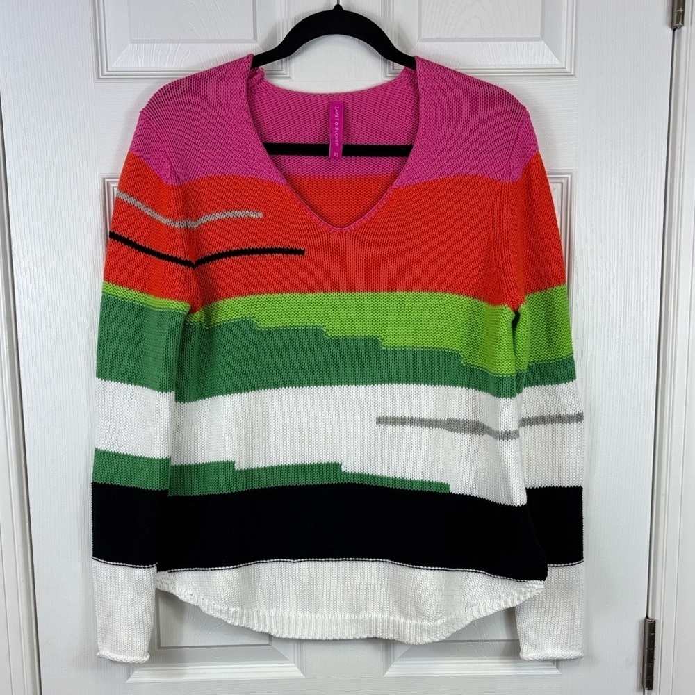 Zaket & Plover chunky cotton v neck sweater sz xs - Picture 5 of 10